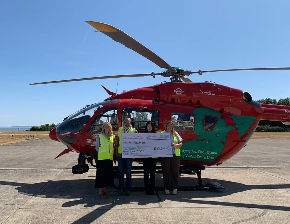Blake Morgan Cardiff office raises more than £10,000 for Wales Air Ambulance at the close of two-year partnership