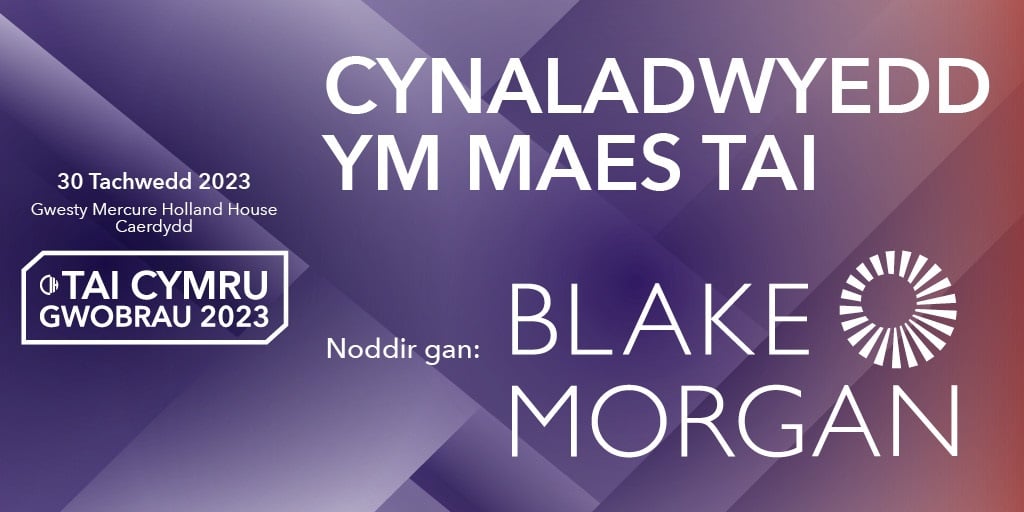 BLAKE MORGAN YN CEFNOGI GWOBR CYNALIADWYEDD YM MAES TAI